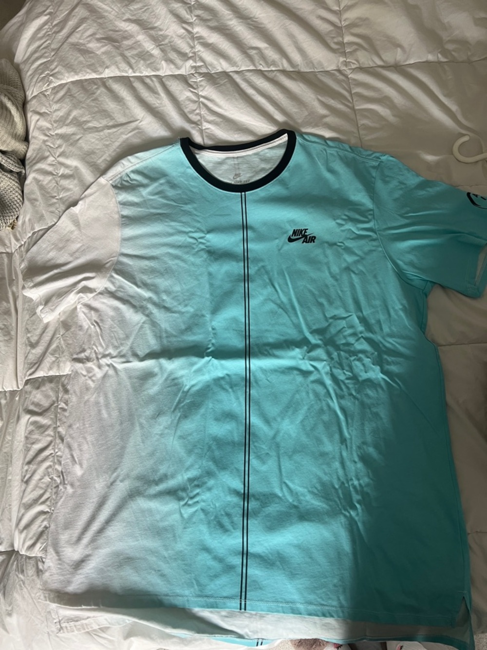 Nike Air Aqua and Black Trim Athletic Tee
